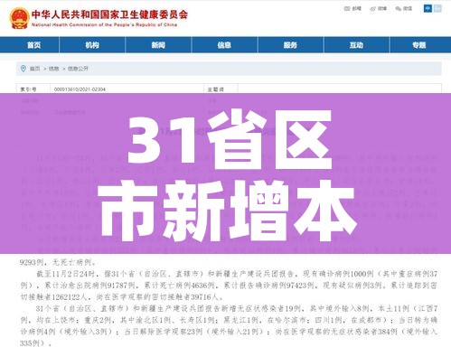 31省区市新增本土确诊68例:31省区市新增本土确诊62例